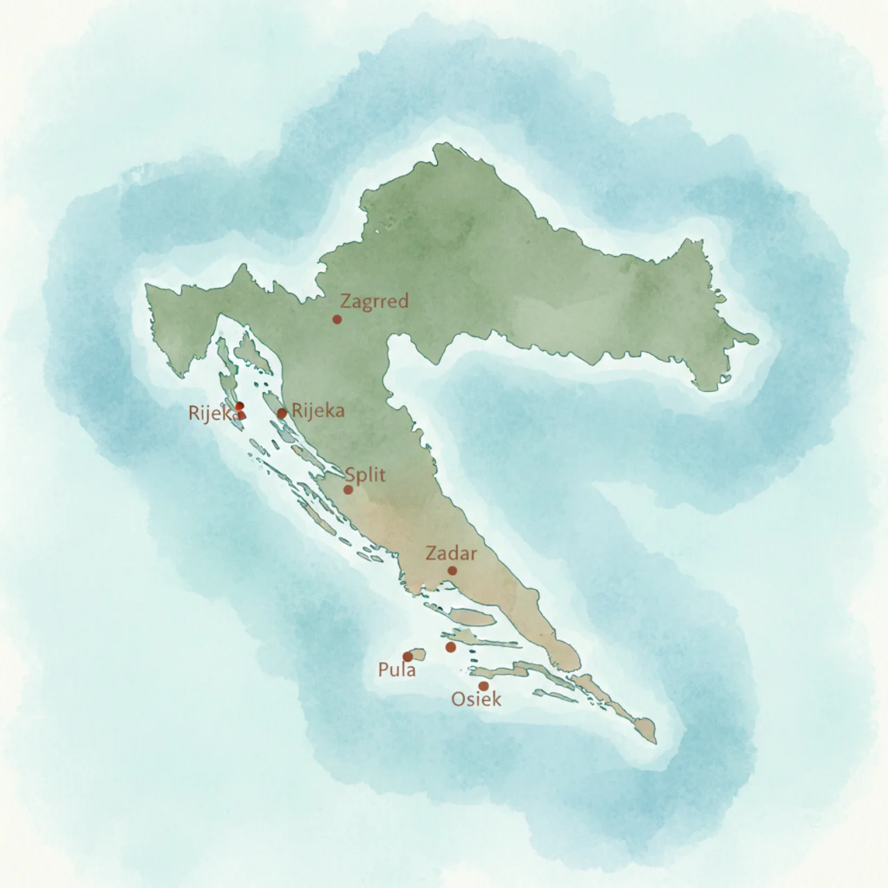 Zemljevid tvrtki za kuhinje u Hrvatskoj